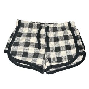 Aeropostale Plaid Fleece Comfy Shorts White Black Size XS